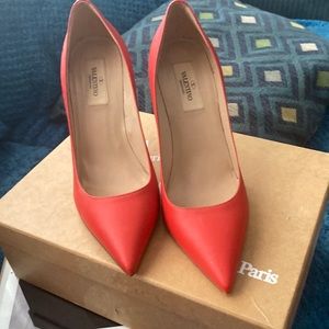 Valentino red single rockstud heels (authentic)